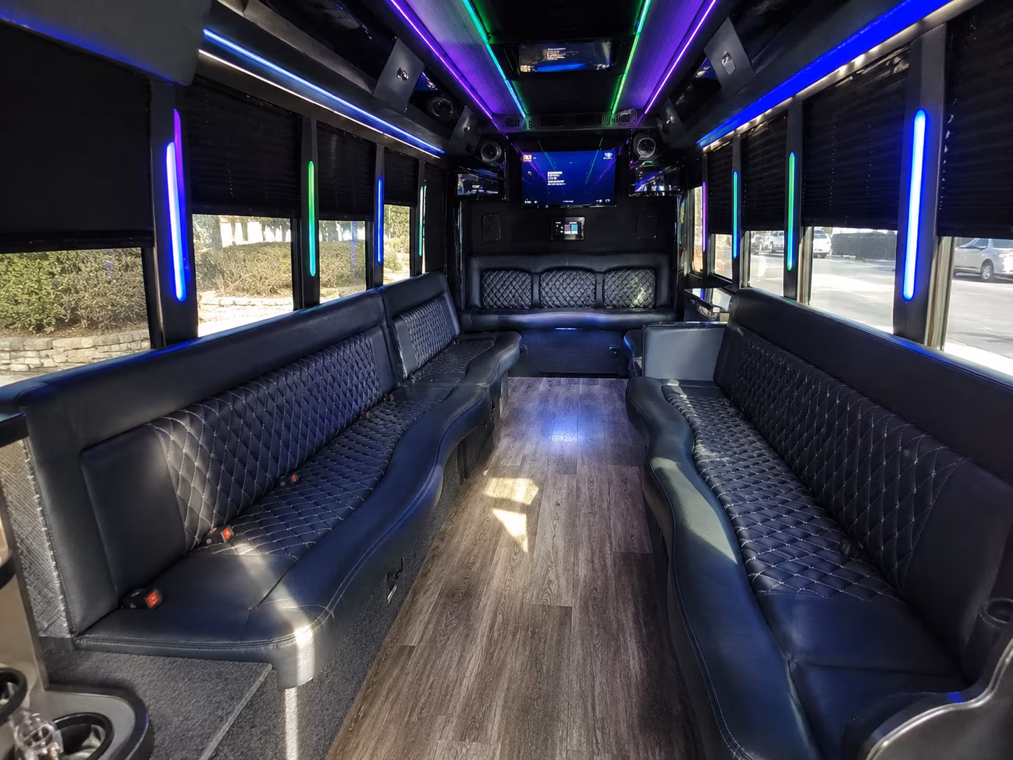 irving 15 passenger party bus interior