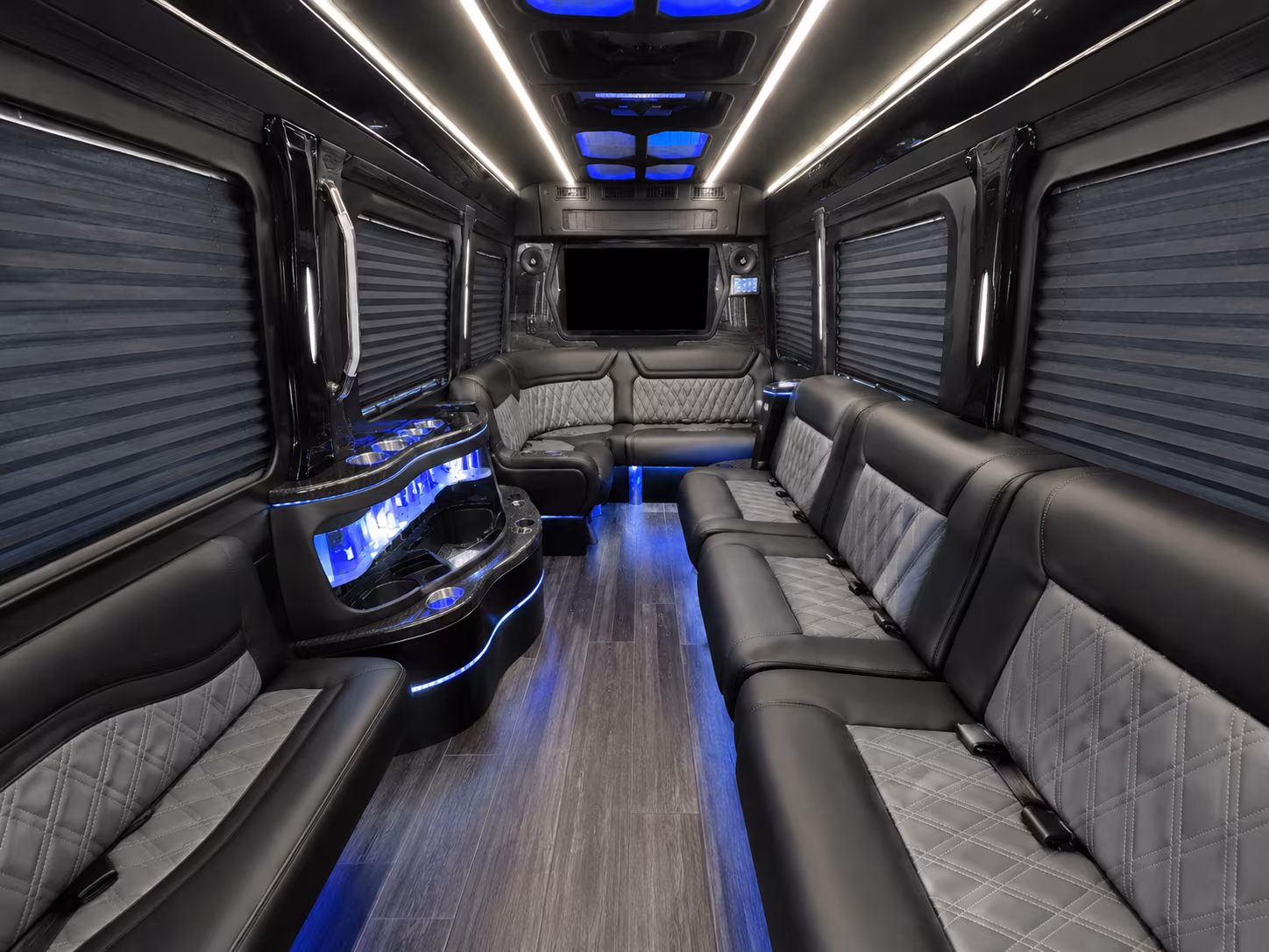 irving 50 passenger party bus inside