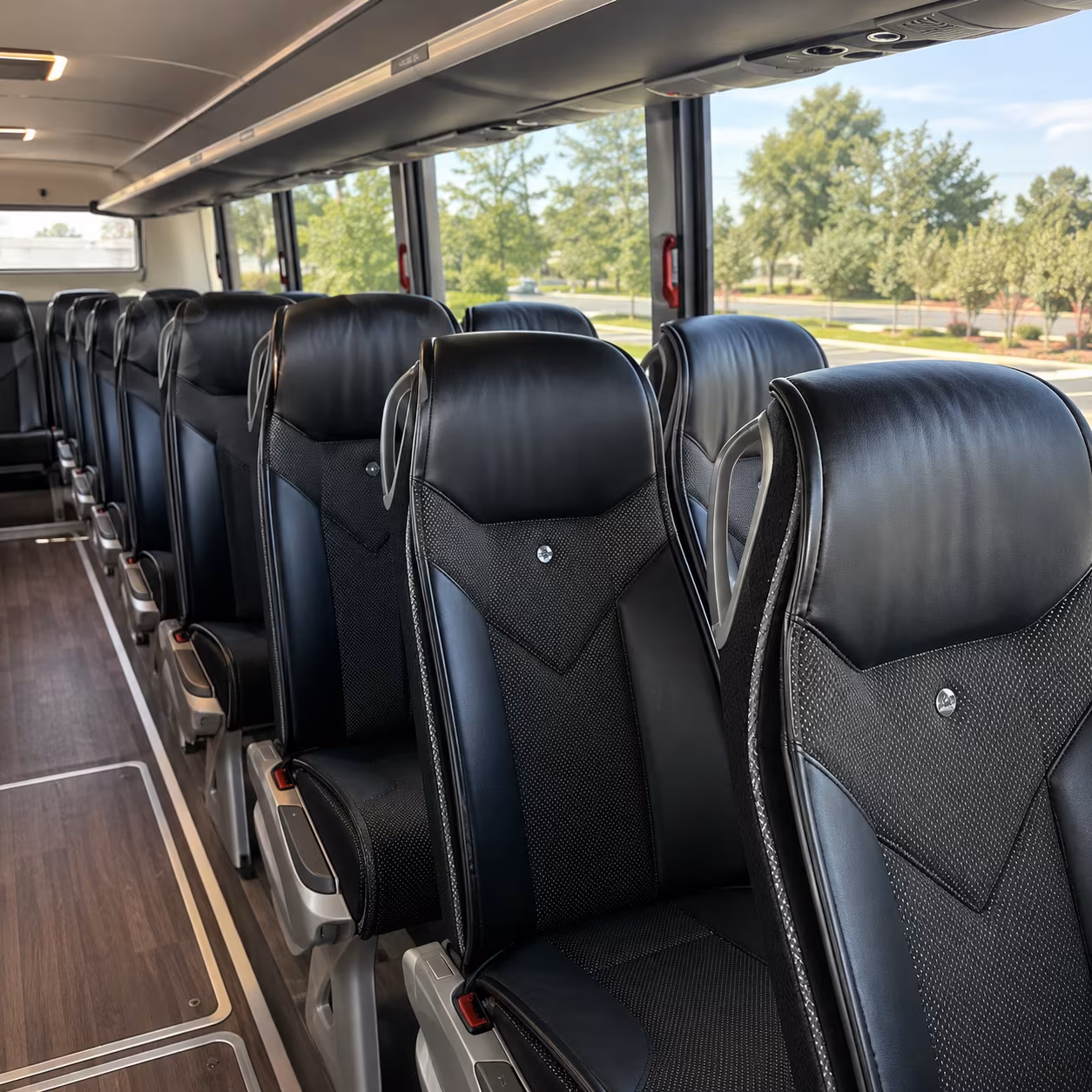 irving charter bus interior